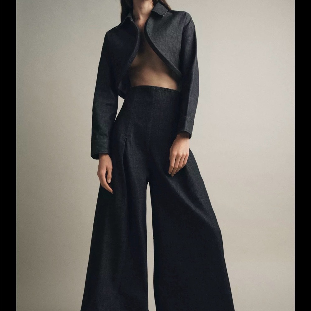 Zara ZW Collection Wide Leg Ultra High Waisted Jeans